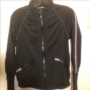Black Women's Jacket with Zipper Detail